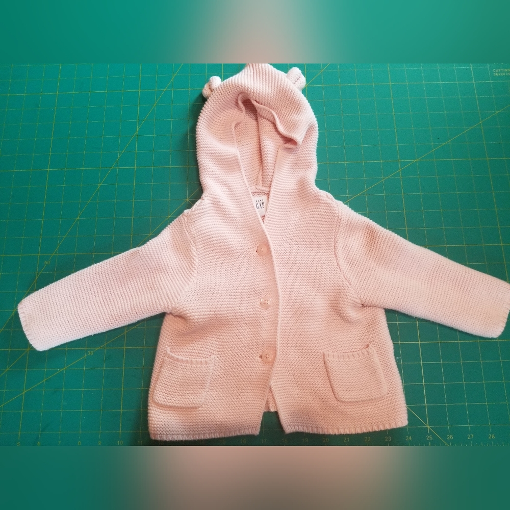 5/$20 Baby Gap Pink Bear Hat Jacket